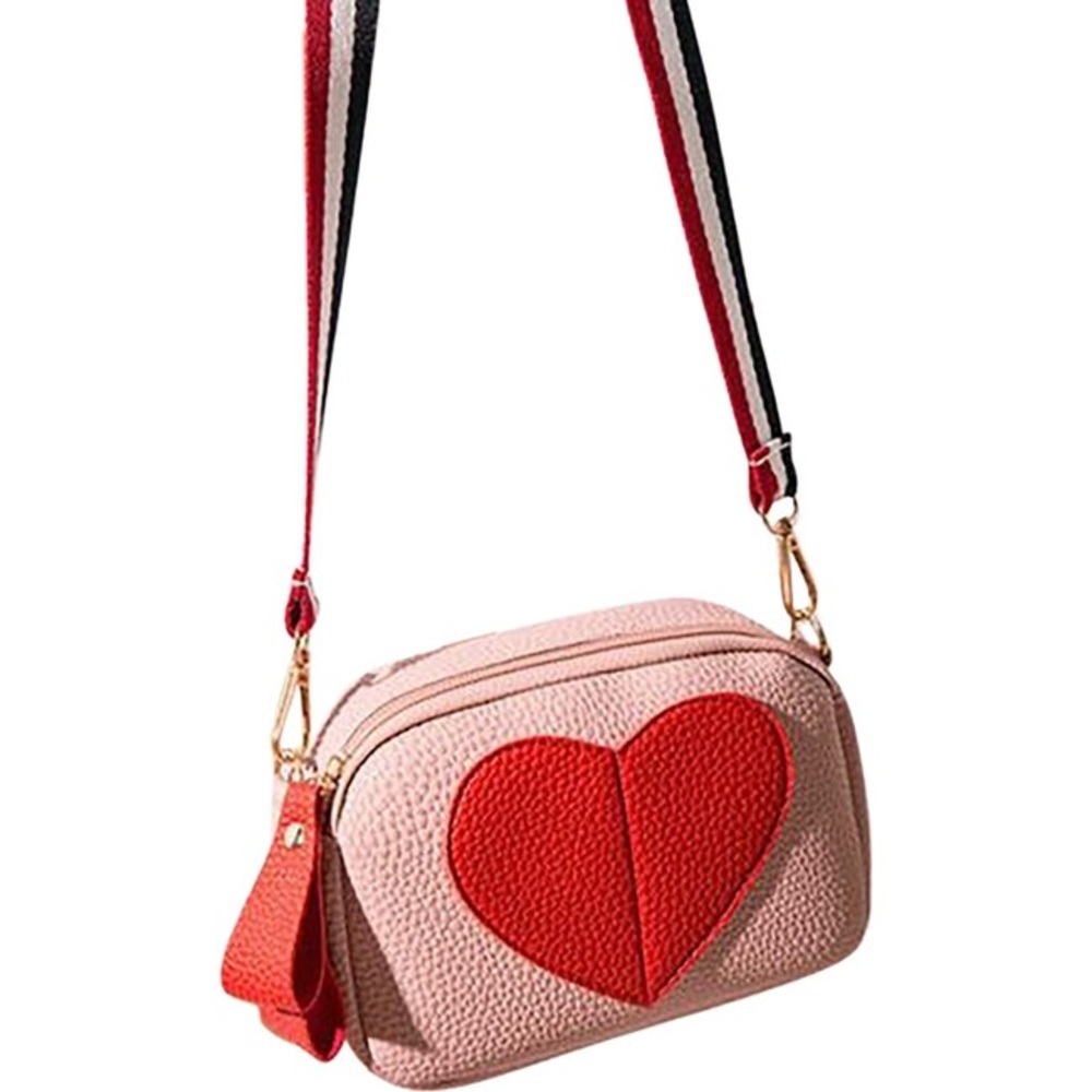 Heart Crossbody Bag - Pink and Red